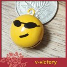 10 x Cartoon Bell Dog Pet Cat Collar Sunglasses Face Icon 2cm