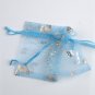 100pcs 7 x 9cm Blue Butterfly Organza Bag Jewelry gift Bag Wedding Accessory Pouch
