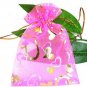 100pcs 7 x 9cm Pink Heart Organza Bag Jewelry gift Bag Wedding Accessory Pouch
