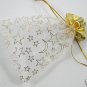 100pcs 9 x 12cm White Moon Star Organza Bag Jewelry gift Bag Wedding Accessory Pouch