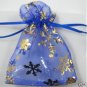 100pcs 9 x 12cm Blue Snowflake Organza Bag Jewelry gift Bag Wedding Accessory Pouch