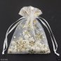 100pcs 9 x 12cm White Snowflake Organza Bag Jewelry gift Bag Wedding Accessory Pouch