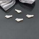 10pcs Shell Bead White Bird Fitting 15 x 6mm