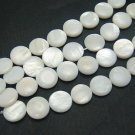 70pcs Shell Bead White Round Disk Fitting 11mm