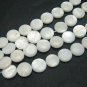 70pcs Shell Bead White Round Disk Fitting 11mm