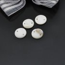40pcs Shell Bead White Round disk Link Fitting 15mm