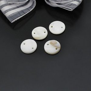 40pcs Shell Bead White Round disk Link Fitting 15mm