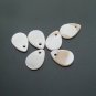 60pcs Shell Bead White Raindrop Teardrop Fitting 12 x 9mm