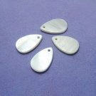 40pcs Shell Bead White Raindrop Teardrop Fitting 20 x 13mm
