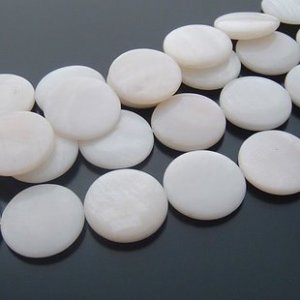20pcs Shell Bead White Round disk Link Fitting 20mm