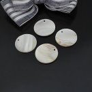20pcs Shell Bead White Round disk Link Fitting 25mm