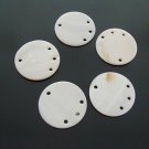 40pcs Shell Bead White Round Disk mult-holes Fitting 20mm