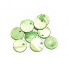 100pcs Green Shell Bead Round Disk Fitting 12.5mm
