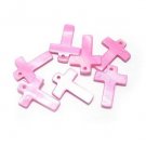 20pcs Shell Bead Fuschia Cross Fitting 22 x 17mm