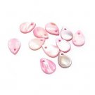 60pcs Shell Bead Pink Raindrop Teardrop Fitting 12 x 9mm