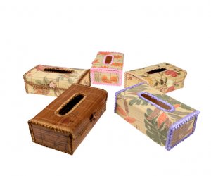 Original Bamboo Tissue BOOK  holder souvenir/gift Green 22 x 13.5 x 8