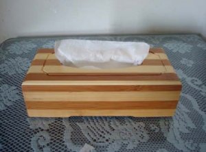 Original Bamboo Wood Strip Tissue BOOK  holder souvenir/gift