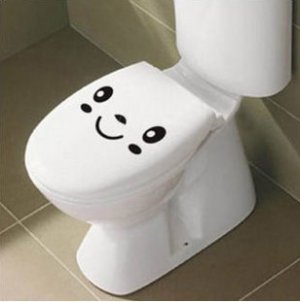 2pcs Funny Face Wall Sticker Art Toilet Bathroom Vinyl Decor