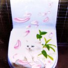 2pcs White Cat Wall Sticker Art Toilet Bathroom Vinyl Decor