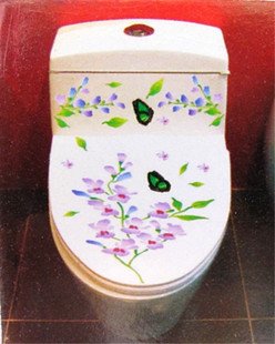 2pcs Flower Wall Sticker Art Toilet Bathroom Vinyl Decor B1