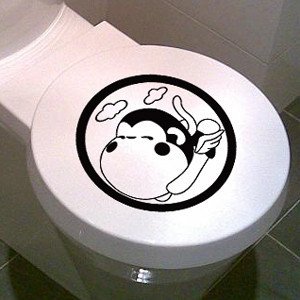 2pcs Monkey Wall Sticker Art Toilet Bathroom Vinyl Decor