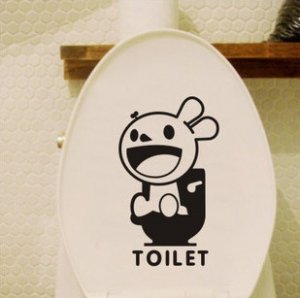 2pcs Rabbit Butterfly Wall Sticker Art Toilet Bathroom Vinyl Decor