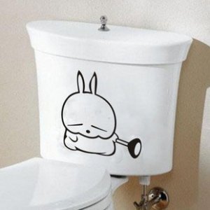 2pcs Rabbit Butterfly Wall Sticker Art Toilet Bathroom Vinyl Deco B2r