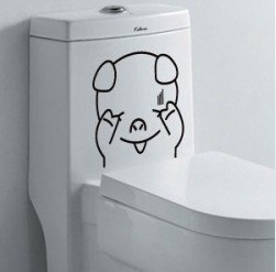 2pcs Shy Pig Wall Sticker Art Toilet Bathroom Vinyl Deco B2r