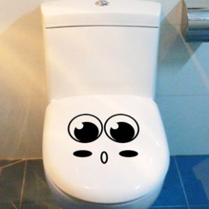 2pcs Big Eye Face Wall Sticker Art Toilet Bathroom Vinyl Deco B2r