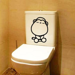 2pcs Monkey Wall Sticker Art Toilet Bathroom Vinyl Deco B3
