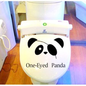2pcs Panda Wall Sticker Art Toilet Bathroom Vinyl Deco B3