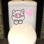2pcs Pig Wall Sticker Art Toilet Bathroom Vinyl Deco