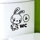 2pcs Rabbit Wall Sticker Art Toilet Bathroom Vinyl Deco B3