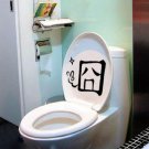 2pcs House Sad Face Wall Sticker Art Toilet Bathroom Vinyl Deco B3