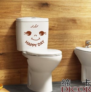 2pcs Happy Day  Wall Sticker Art Toilet Bathroom Vinyl Deco B2