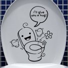 2pcs Hug Wall Sticker Art Toilet Bathroom Vinyl Deco B2