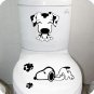 2pcs Dog Wall Sticker Art Toilet Bathroom Vinyl Deco B2