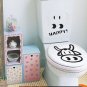 2pcs Happy Cow Face Wall Sticker Art Toilet Bathroom Vinyl Deco