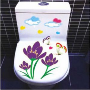 2pcs Flower Wall Sticker Art Toilet Bathroom Vinyl Deco B7