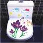 2pcs Flower Wall Sticker Art Toilet Bathroom Vinyl Deco B7