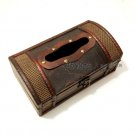 Anitque Wooden Stack Book Wood Tissue Box Holder Gift/Deco B4