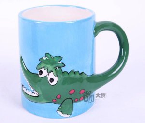 Hand Painted Cartoon Crocodilian Animal Cup Mug Vase Skull Design