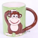 Hand Painted Cartoon Monkey Animal Cup Mug Vase Skull Design