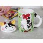 Hand Painted Cartoon Cow Animal Cup Mug with Lid