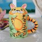 Hand Painted Cartoon Tiger Animal Cup Mug with Lid