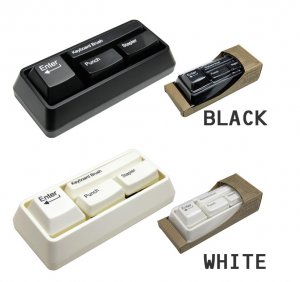 Keyboard Stationary Set Stapler / Brush / Punch / Paper clip Adsorb Mult Function