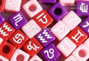 500g Assorted Acrylic Bead / Cube Beads Alphabet Constellation Charm 7mm jewelry accessory