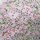 500g Assorted Acrylic Bead /Square Cube Alphabet ABC Letter Charm 6mm/ jewelry accessory B2