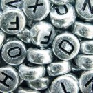 500g Silver Acrylic Bead / Coin Round Beads Alphabet Charm 6mm/ jewelry accessory