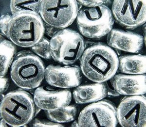500g Silver Acrylic Bead / Coin Round Beads Alphabet Charm 6mm/ jewelry accessory